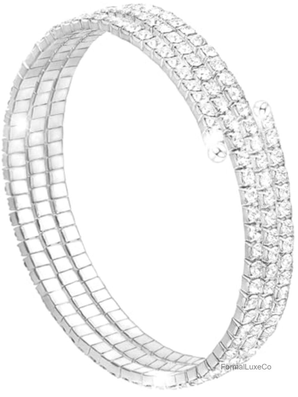 Multilayer Rhinestone Spiral Upper Arm Cuff Bangle